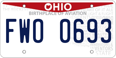 OH license plate FWO0693