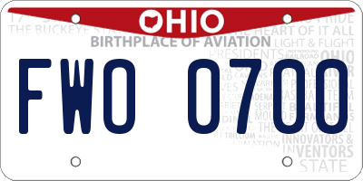 OH license plate FWO0700