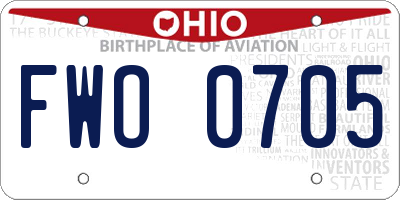 OH license plate FWO0705