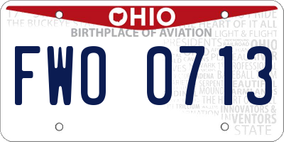 OH license plate FWO0713