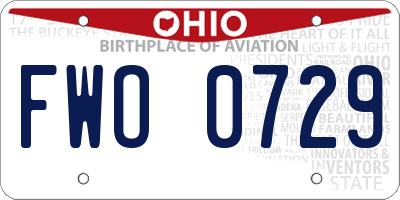 OH license plate FWO0729