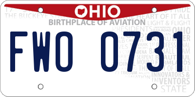OH license plate FWO0731