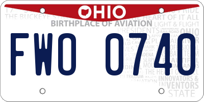 OH license plate FWO0740