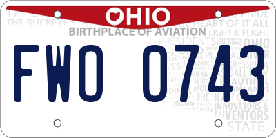 OH license plate FWO0743