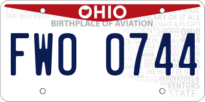 OH license plate FWO0744