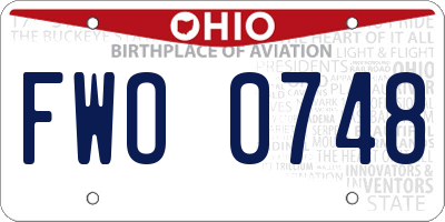 OH license plate FWO0748