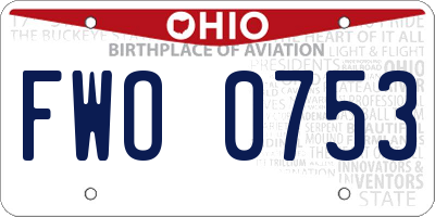 OH license plate FWO0753