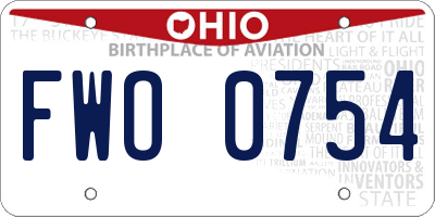 OH license plate FWO0754