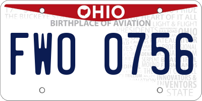 OH license plate FWO0756