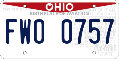 OH license plate FWO0757