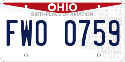 OH license plate FWO0759