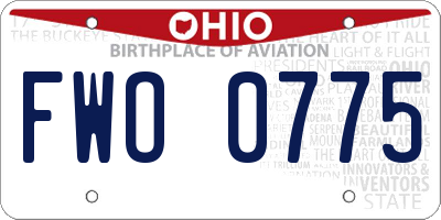OH license plate FWO0775