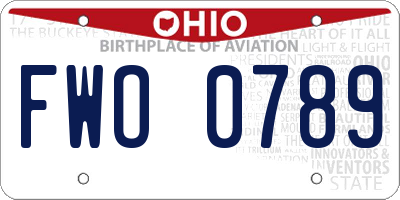 OH license plate FWO0789