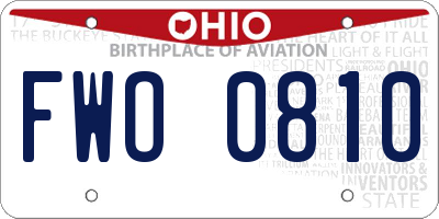 OH license plate FWO0810
