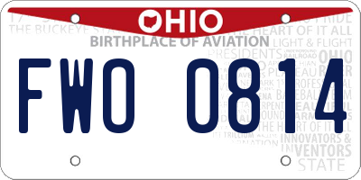 OH license plate FWO0814