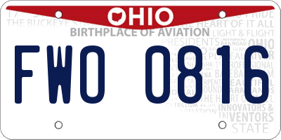 OH license plate FWO0816