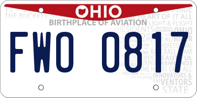 OH license plate FWO0817