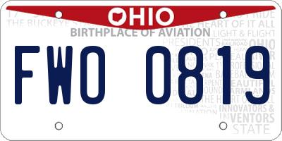 OH license plate FWO0819