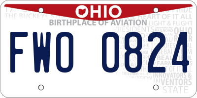 OH license plate FWO0824