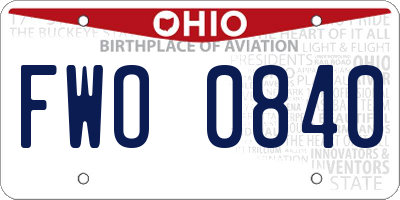 OH license plate FWO0840