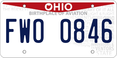 OH license plate FWO0846