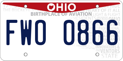 OH license plate FWO0866