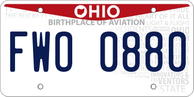 OH license plate FWO0880