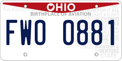 OH license plate FWO0881