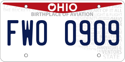 OH license plate FWO0909