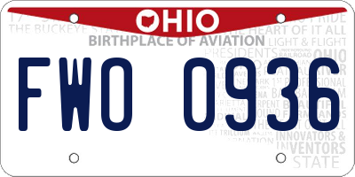OH license plate FWO0936