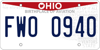 OH license plate FWO0940