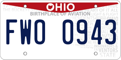 OH license plate FWO0943