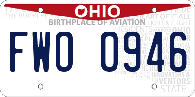 OH license plate FWO0946