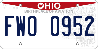 OH license plate FWO0952