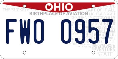 OH license plate FWO0957