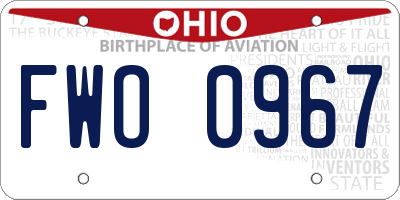 OH license plate FWO0967