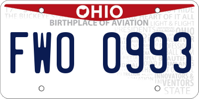 OH license plate FWO0993