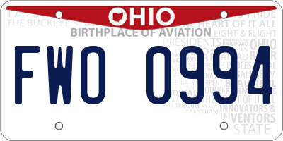 OH license plate FWO0994