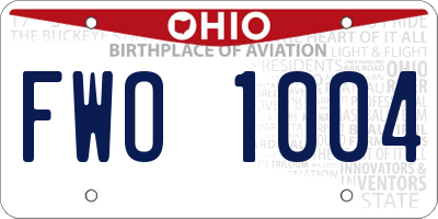 OH license plate FWO1004