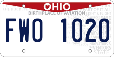 OH license plate FWO1020