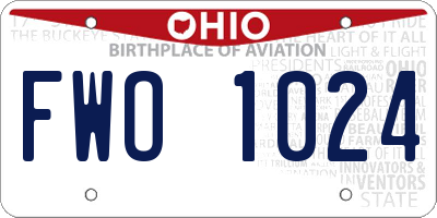 OH license plate FWO1024