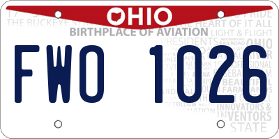 OH license plate FWO1026