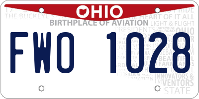 OH license plate FWO1028