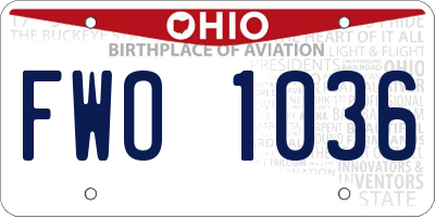 OH license plate FWO1036