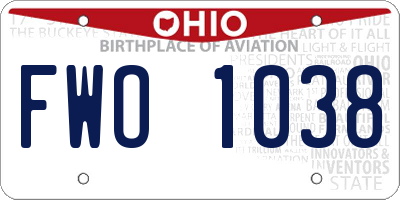 OH license plate FWO1038