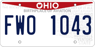 OH license plate FWO1043