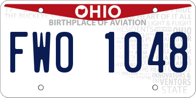 OH license plate FWO1048