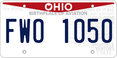 OH license plate FWO1050