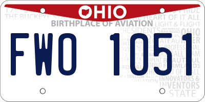 OH license plate FWO1051