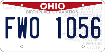 OH license plate FWO1056